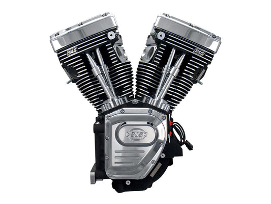 111ci Twin Cam A Engine - Black with Chrome Covers. Fits Dyna 1999-2005 & Touring 1999-2006 Models. - S&S