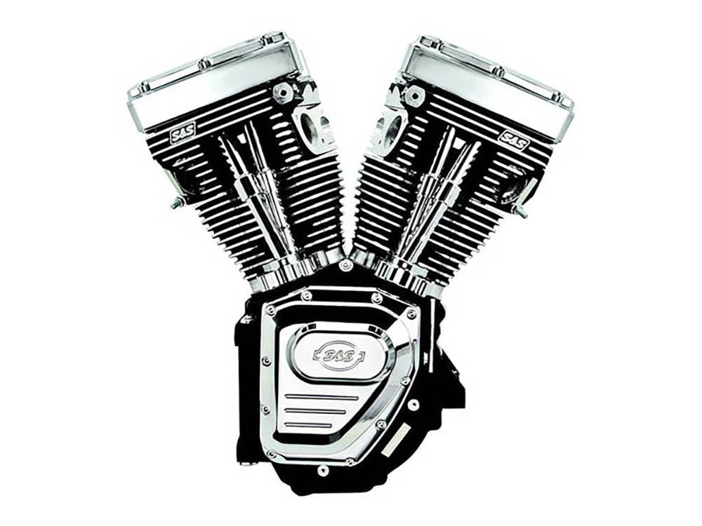 124ci Twin Cam Engine - Black with Chrome Covers. Fits Dyna 2006-2017. - S&S
