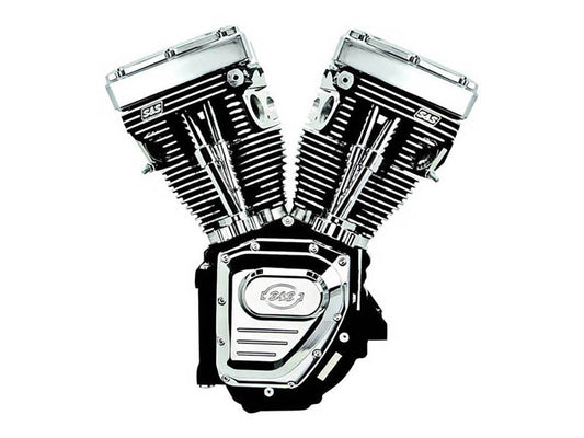 124ci Twin Cam Engine - Black with Chrome Covers. Fits Dyna 2006-2017. - S&S