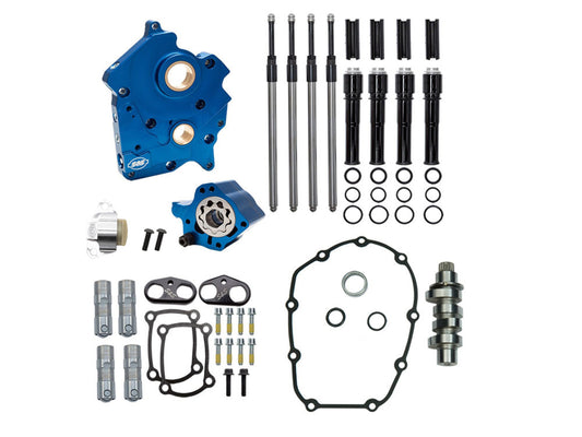 Cam Chest Kit with 475C Chain Drive Camshaft & Black Pushrod Covers. Fits Touring 2017up & Softail 2018up with Oil Cooled Engines - S&S