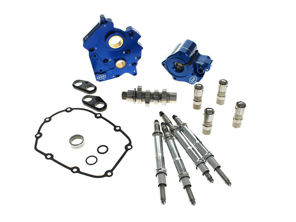 Cam Chest Kit with HPT496 Chain Drive Camshaft & Chrome Pushrod Covers. Fits Touring 2017up & Softail 2018up with Oil Cooled Engines - S&S