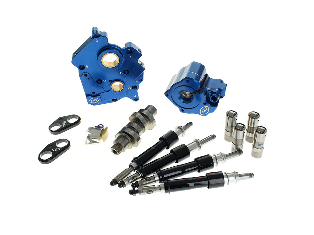 Cam Chest Kit with HPT496 Chain Drive Camshaft & Black Pushrod Covers. Fits Touring 2017up & Softail 2018up with Oil Cooled Engines - S&S