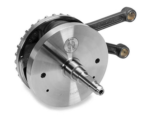 4-3/8in. Stroke Flywheel Assembly with Timken Bearing Upgrade. Fits Twin Cam Dyna 2007-2017 & Touring 2007-2016. - S&S
