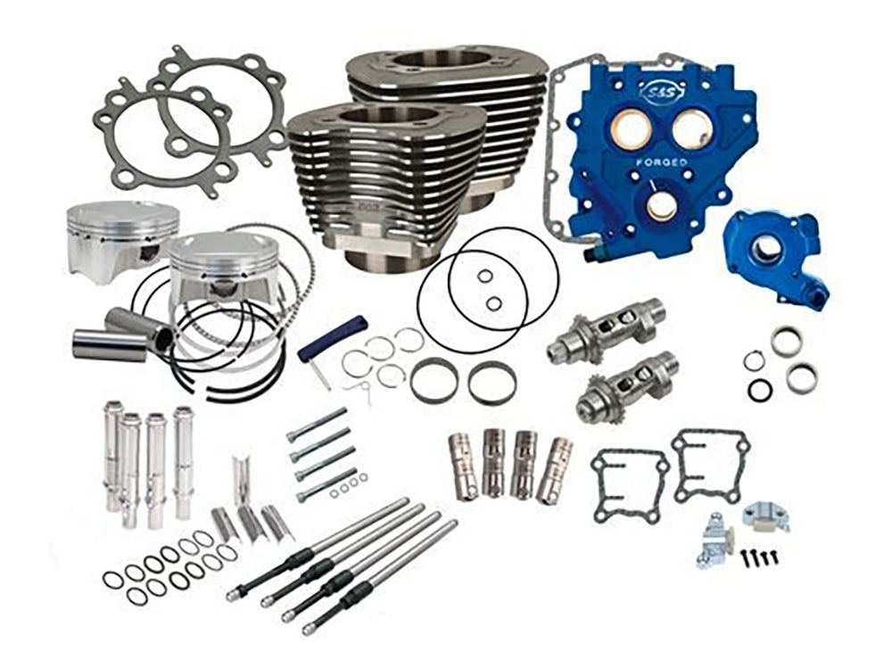 110ci Power Pack Kit with 585 Chain Drive Easy Start Camshafts - Black. Fits Big Twin 2007-2017. - S&S