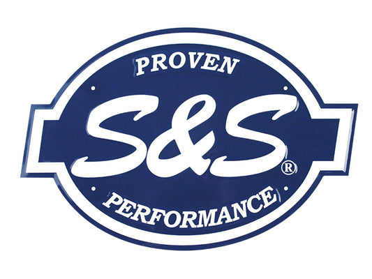 S&S Embossed Pressed Tin Shop Sign. - S&S