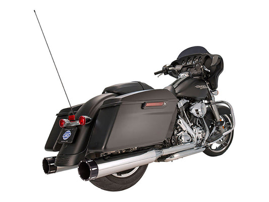 4-1/2in. Mk45 Slip-On Mufflers - Chrome with Black Tracer End Caps. Fits Touring 1995-2016. - S&S