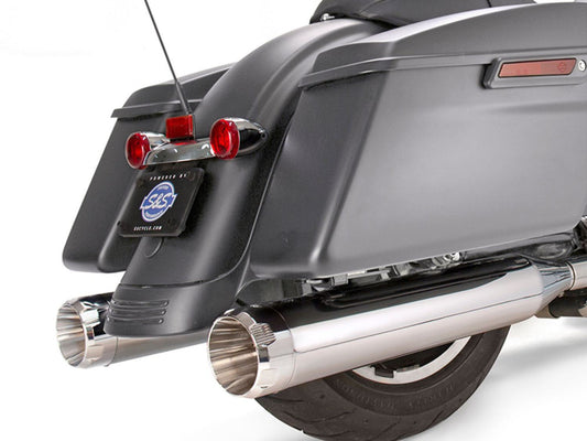 4-1/2in. Mk45 Slip-On Mufflers - Chrome with Chrome Thruster End Caps. Fits Touring 2017up. - S&S