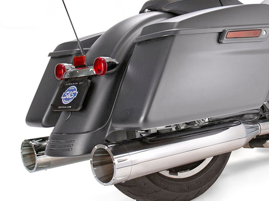 4-1/2in. Mk45 Slip-On Mufflers - Chrome with Chrome Tracer End Caps. Fits Touring 2017up. - S&S