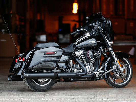 4.5in. GNX Slip-On Mufflers - Black with Black End Caps. Fits Touring 2017up. - S&S