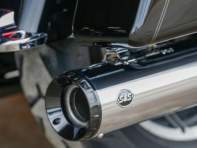 4.5in. GNX Slip-On Mufflers - Chrome with Black End Caps. Fits Touring 2017up. - S&S
