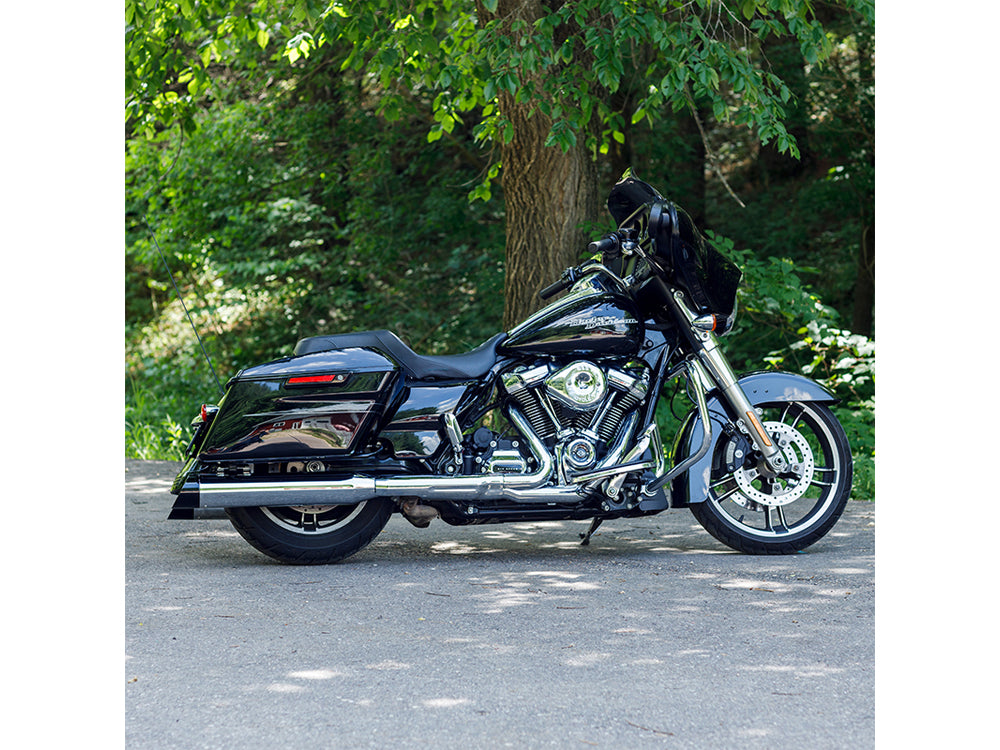 4-1/2in. Mk45 Slash Cut Slip-On Mufflers - Chrome with Black Cutlass End Caps. Fits Touring 2017up. - S&S