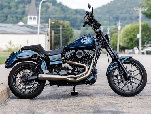 2-into-1 Qualifier Exhaust - Stainless Steel with Black End Cap. Fits Dyna 2006-2017 - S&S