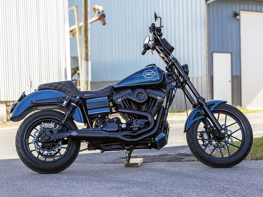 2-into-1 Qualifier Exhaust - Black with Black End Cap. Fits Dyna 2006-2017 - S&S