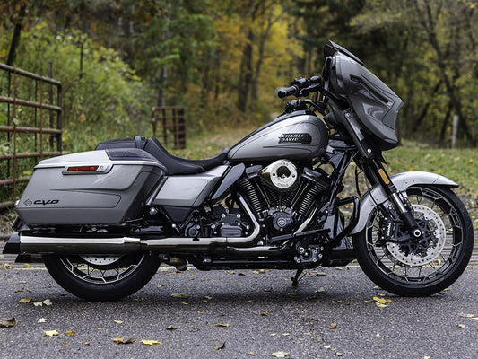 4-1/2in. Mk45 Slip-On Mufflers - Lava Chrome with Black Cutlass End Caps. Fits Touring 2017up. - S&S