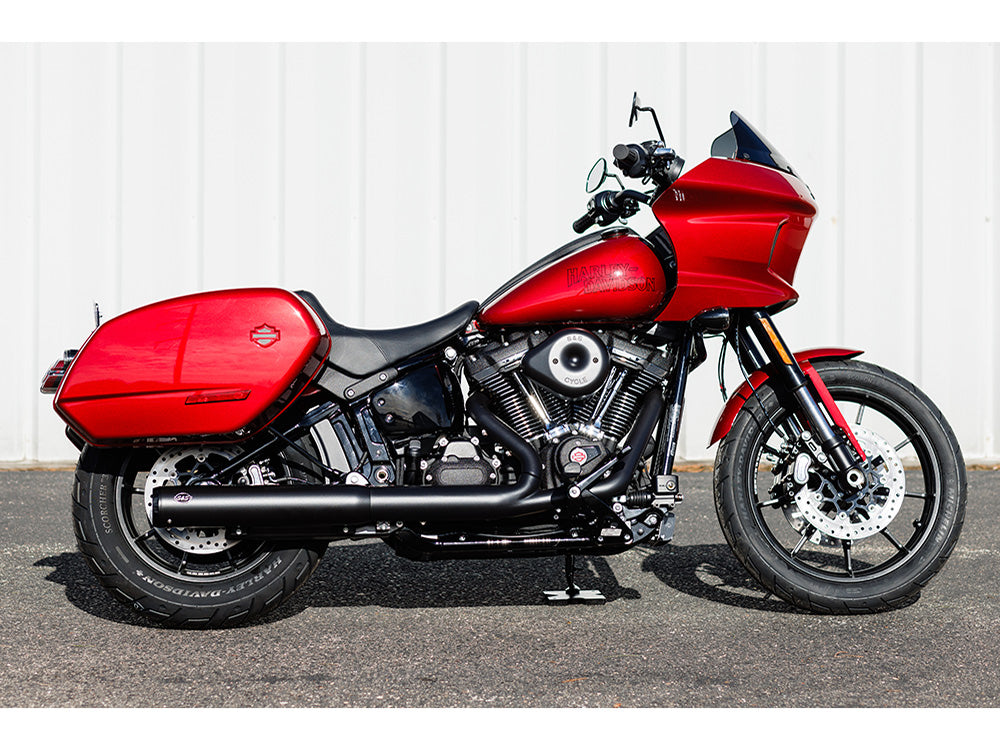 4in. Grand National Slip-On Muffler - Black with Black End Cap. Fits Softail Street Bob, Low Rider S, Low Rider ST & Heritage 2025up - S&S