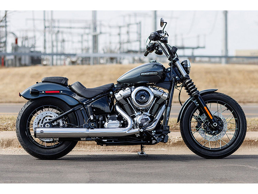 4in. Grand National Slip-On Muffler - Chrome with Black End Cap. Fits Softail Street Bob, Low Rider S, Low Rider ST & Heritage 2025up - S&S