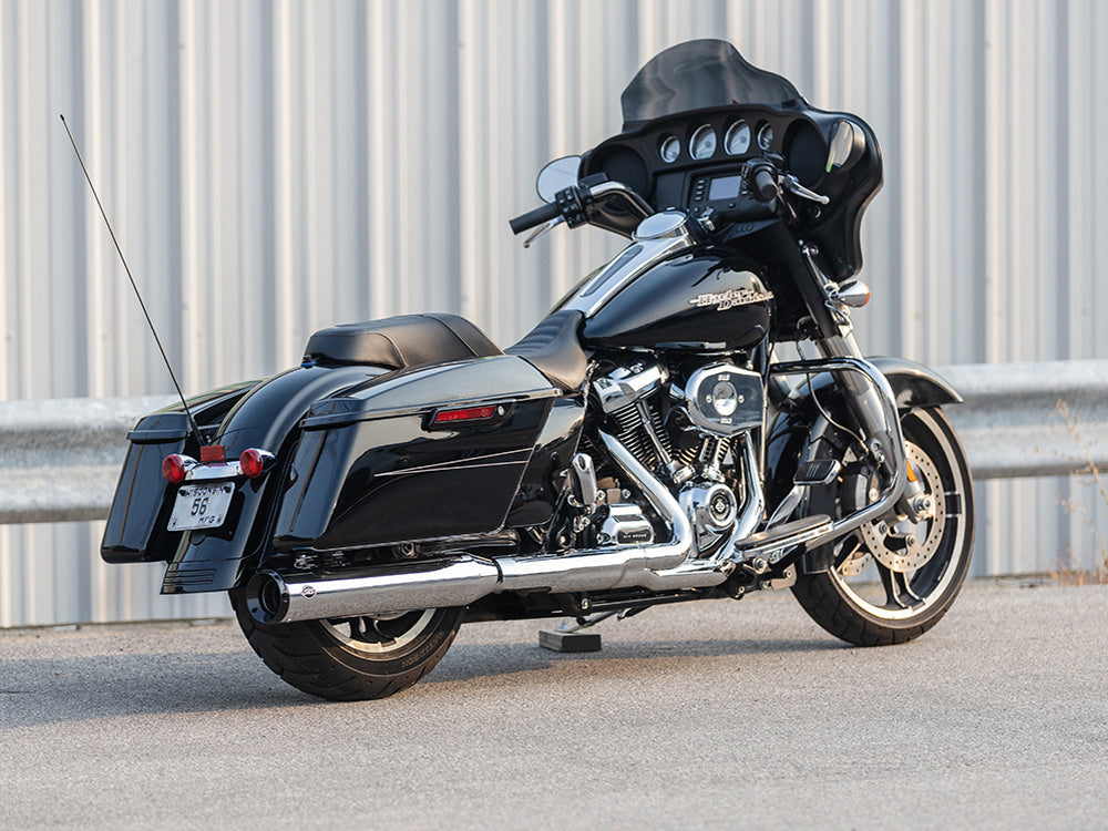 Swindler 2-into-1 4.5in. Muffler Kit - Chrome with Black End Cap. Fits Touring 2017up - S&S