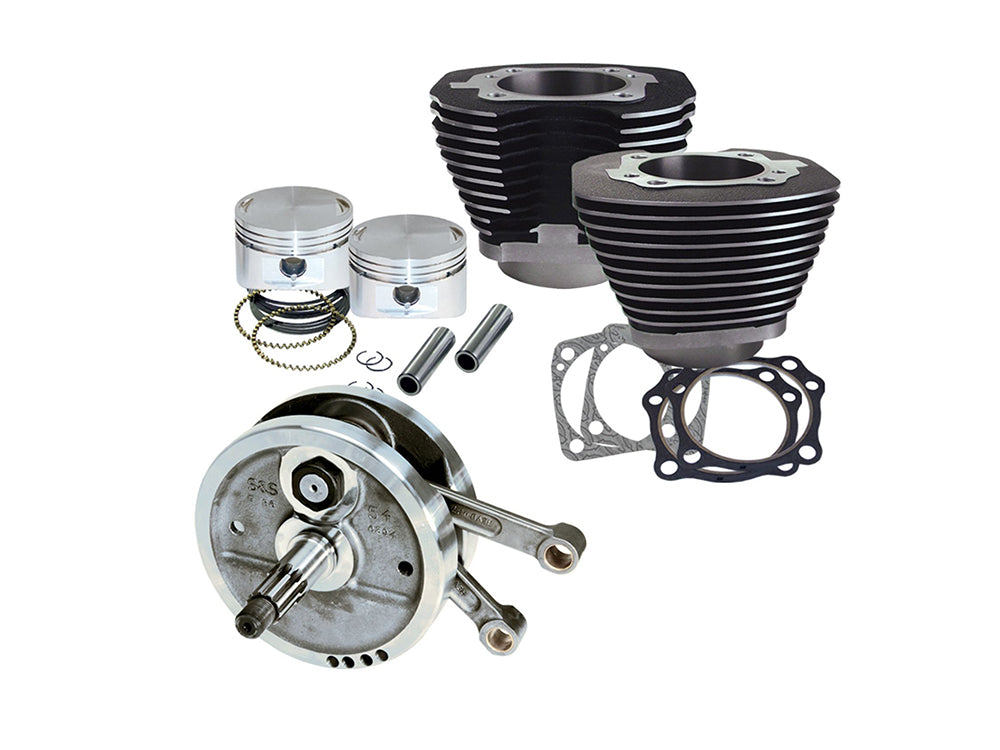 96in. Sidewinder Big Bore Stroker Kit - Black. Fits Big Twin 1984-1999 - S&S