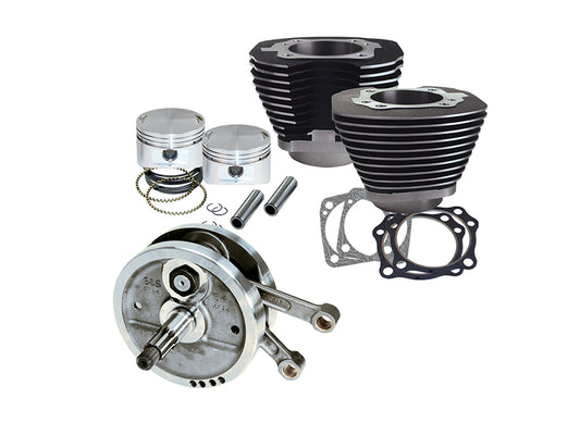 96in. Sidewinder Big Bore Stroker Kit - Black. Fits Big Twin 1984-1999 - S&S