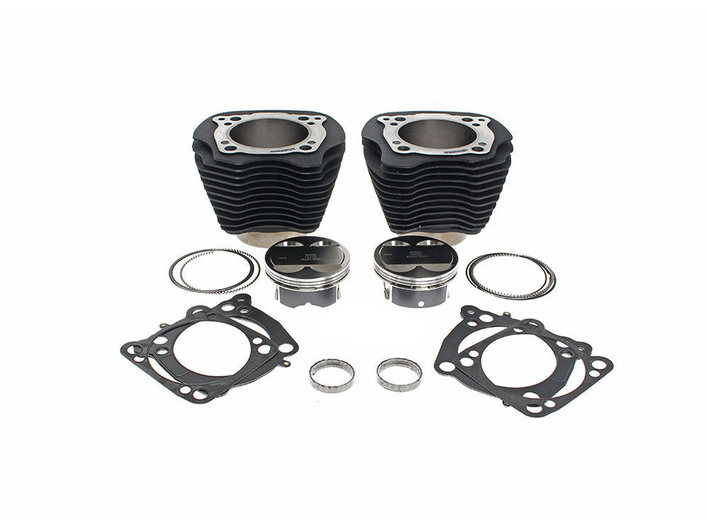 132ci Big Bore Kit with Non-Highlighted Fins & High Compression - Black. Fits Milwaukee-Eight 2017up 114ci or 117ci Engine - S&S