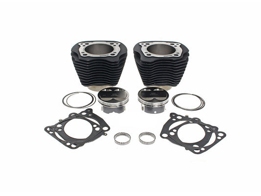132ci Big Bore Kit with Non-Highlighted Fins & High Compression - Black. Fits Milwaukee-Eight 2017up 114ci or 117ci Engine - S&S