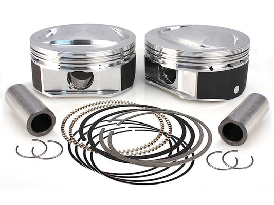 Standard Bore, High Compression Pistons with 10.6:1 Compression Ratio. Fits CVO Twin Cam 2007-2017 with 110ci Engine & 'S' Models with 110ci Engines. - S&S