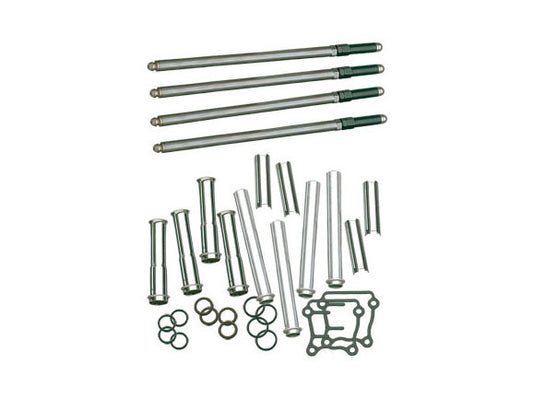 Standard Adjustable Pushrod Kit - Chrome. Fits Twin Cam 1999-2017. - S&S