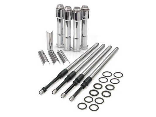 Quickee Adjustable Pushrods - Chrome. Fits Sportster 2004-2021 - S&S