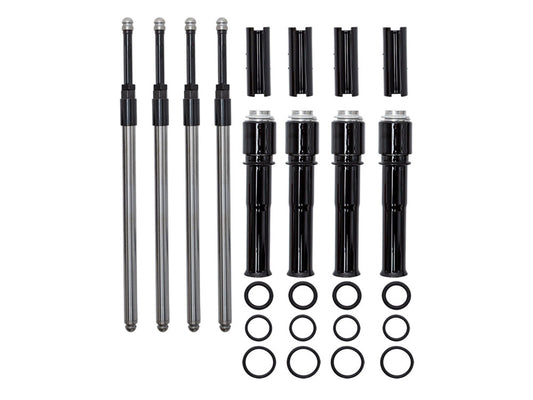 Quickee Adjustable Pushrod Kit - Black. Fits Twin Cam 1999-2017. - S&S