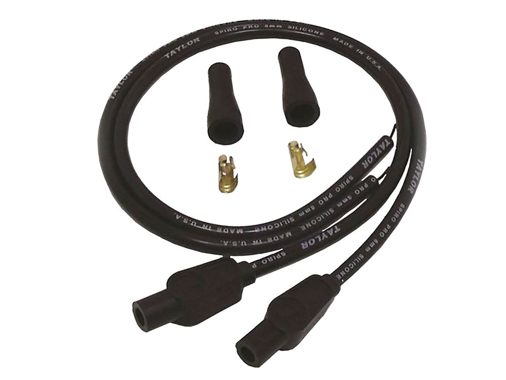 8mm 24in. Universal Spark Plug Wire Set - Black. Fits Evolution Style Engines. - Taylor Cable Products
