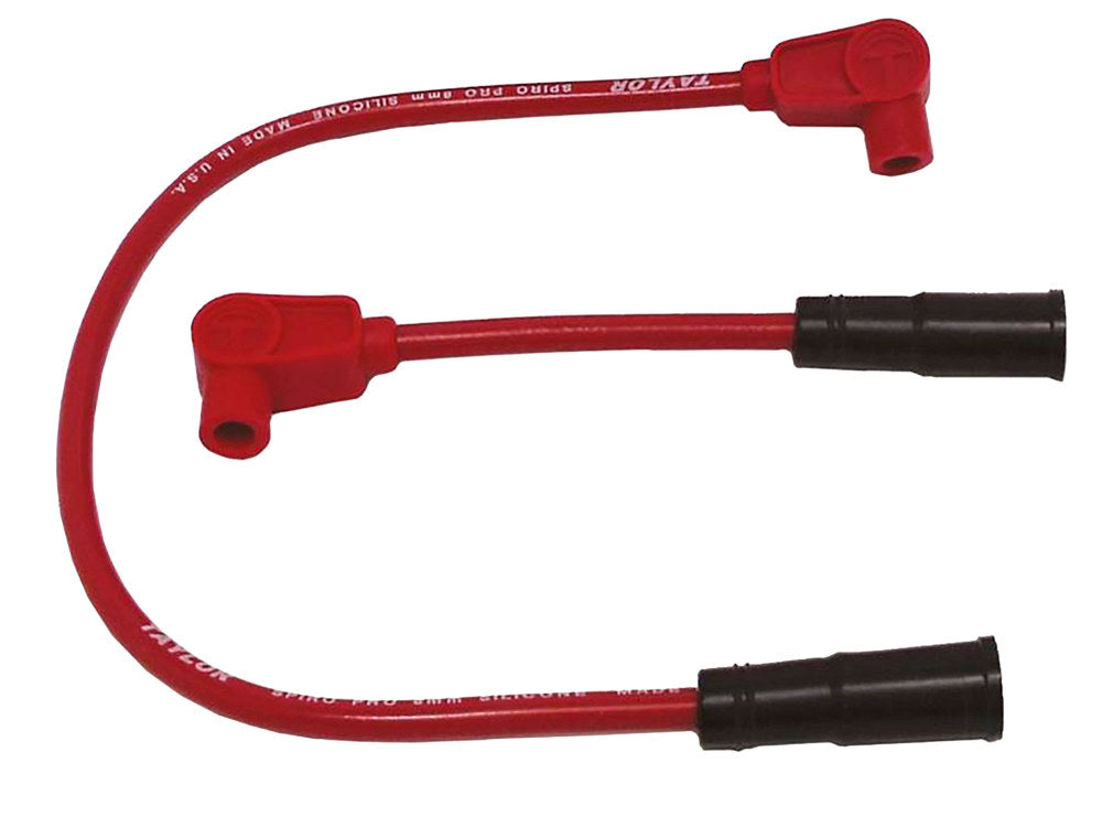 8mm Spark Plug Wire Set - Red. Fits Softail 2000-2017 and Dyna 1999-2017. - Taylor Cable Products