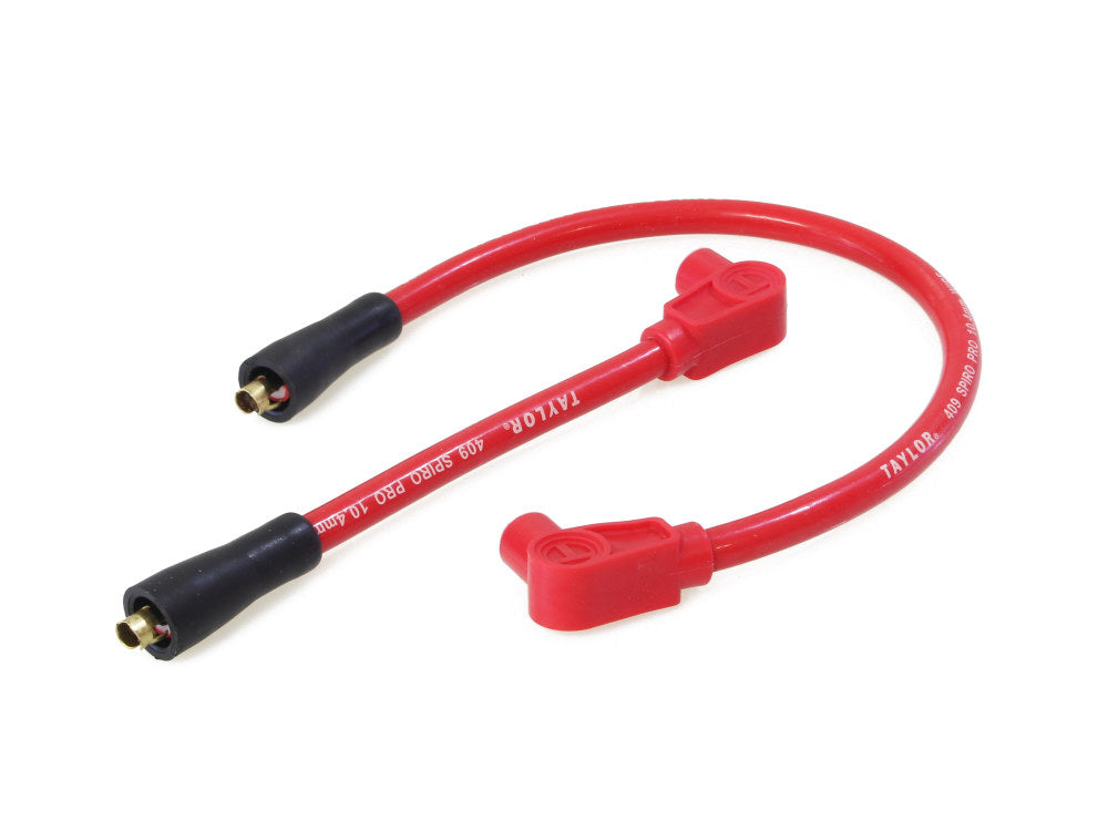10.4mm Spark Plug Wire Set - Red. Fits Softail 1984-1999, Dyna 1991-1998, FL 1965-1979, FX 1965-1985 and Sportster 1965-1985. - Taylor Cable Products