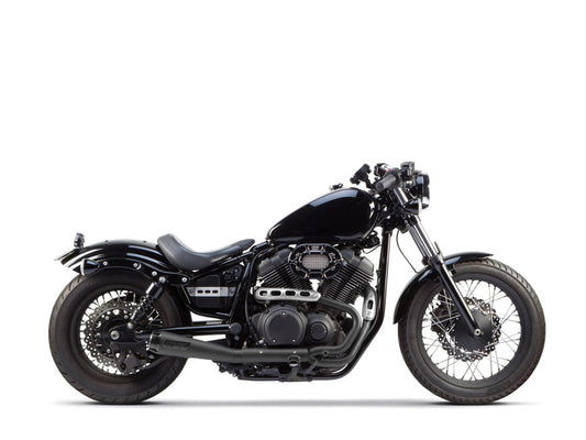 Comp-S 2-into-1 Exhaust - Black with Carbon Fiber End Cap. Fits Yamaha Bolt 2013up. - Two Brothers Racing Exhaust