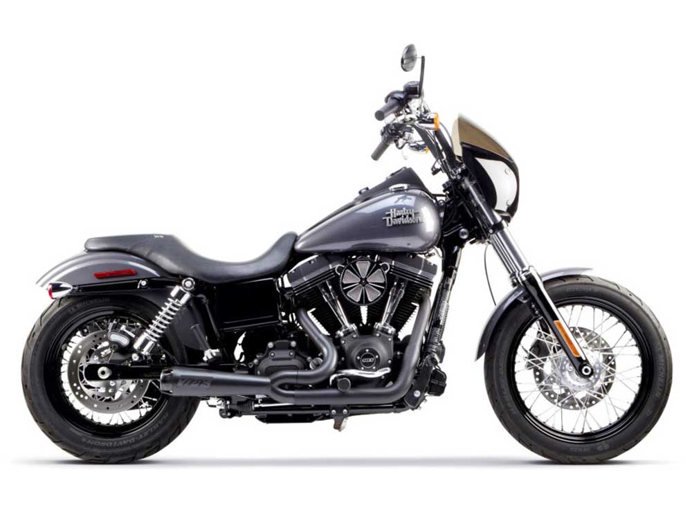 Comp-S 2-into-1 Exhaust - Black with Carbon Fiber End Cap. Fits Dyna 2006-2017. - Two Brothers Racing Exhaust