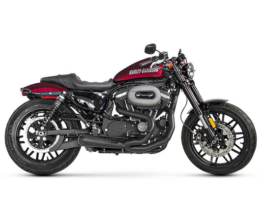 Comp-S 2-into-1 Exhaust - Black with Carbon Fiber End Cap. Fits Sportster 2014-2021 - Two Brothers Racing Exhaust