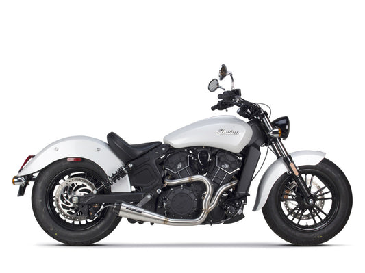Comp-S 2-into-1 Exhaust - Stainless Steel with Carbon Fiber End Cap. Fits Indian Scout 2015-2024 & fits 2017 Victory Octane. - Two Brothers Racing Exhaust