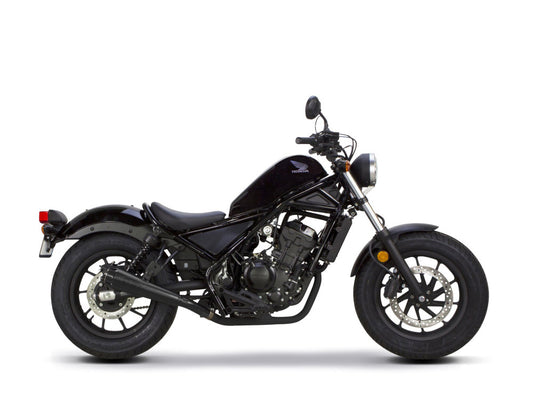 Comp-S Slip-On Muffler - Black with Carbon Fiber End Cap. Fits Honda CMX / Rebel 500cc 2017-2024 - Two Brothers Racing Exhaust
