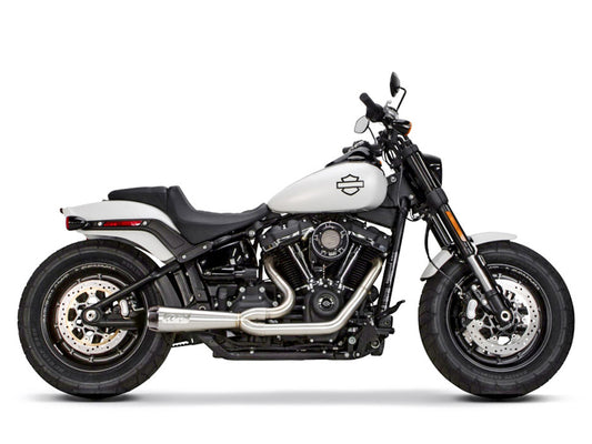 Comp-S 2-into-1 Exhaust - Stainless Steel with Carbon Fiber End Cap. Fits Softail 2018-2024 with Non-240 Rear Tyre. - Two Brothers Racing Exhaust