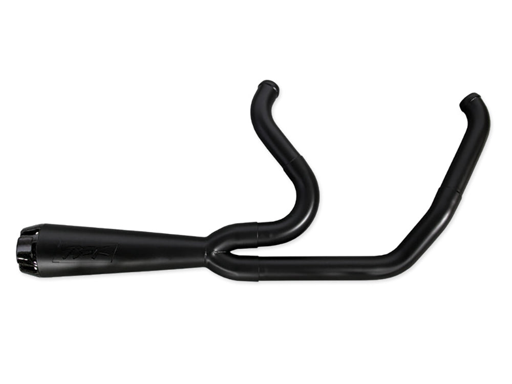Comp-S 2-into-1 Exhaust - Black with Carbon Fiber End Cap. Fits Softail Breakout & Fat Boy 2018-2024 - Two Brothers Racing Exhaust