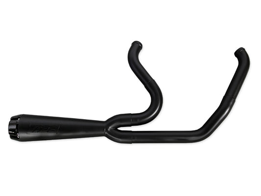 Comp-S 2-into-1 Exhaust - Black with Carbon Fiber End Cap. Fits Softail Breakout & Fat Boy 2018-2024 - Two Brothers Racing Exhaust