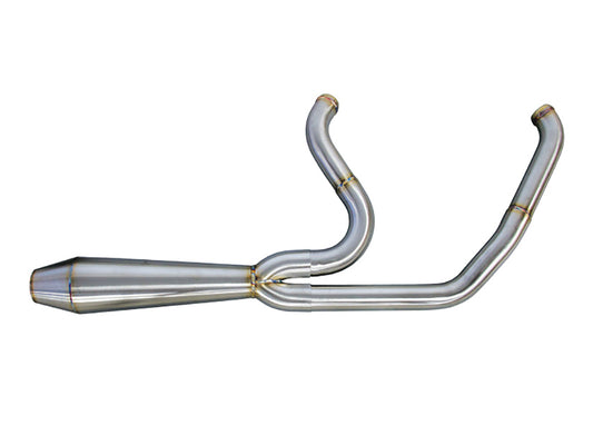 Megaphone Gen II 2-into-1 Exhaust - Stainless Steel. Fits Softail Breakout & Fat Boy 2018-2024 - Two Brothers Racing Exhaust