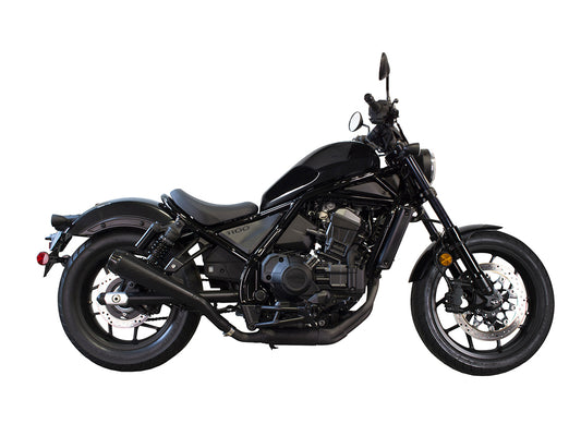 Comp-S Slip-On Muffler - Black with Carbon Fiber End Cap. Fits Honda CMX / Rebel 1100cc 2021up. - Two Brothers Racing Exhaust