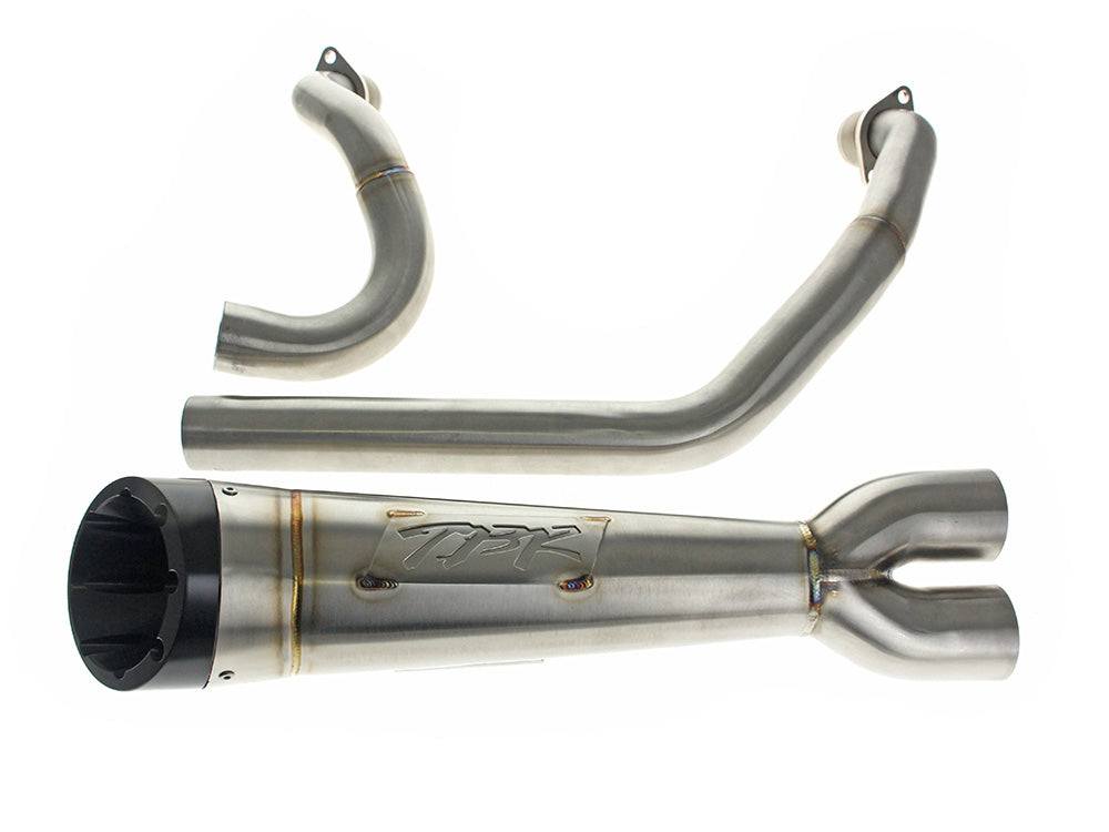 Shorty Turnout 2-into-1 Exhaust - Stainless Steel. Fits Indian Cruiser 2022up - Two Brothers Racing Exhaust