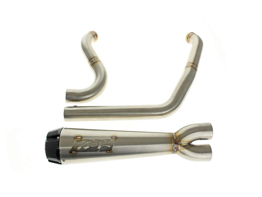 Comp-S 2-into-1 Exhaust - Stainless Steel with Carbon Fiber End Cap. Fits Softail 2025up with Non-240 Rear Tyre - Two Brothers Racing Exhaust