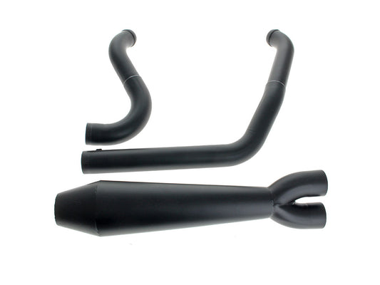 Megaphone Gen II 2-into-1 Exhaust - Black. Fits Softail Breakout & Fat Boy 2018up - Two Brothers Racing Exhaust
