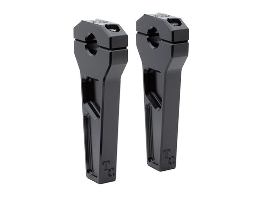 6in. Straight Two Piece Riser Kit - Black. Fits 1-1/8in. Handlebar. - Todds Cycle