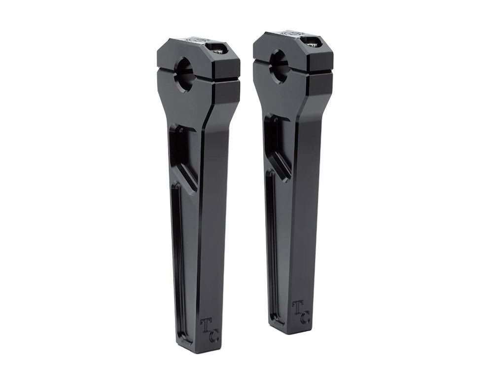 8in. Straight Two Piece Riser Kit - Black. Fits 1-1/8in. Handlebar. - Todds Cycle