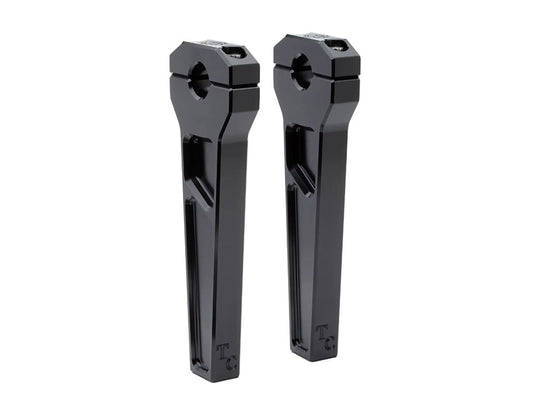 8in. Straight Two Piece Riser Kit - Black. Fits 1-1/8in. Handlebar. - Todds Cycle