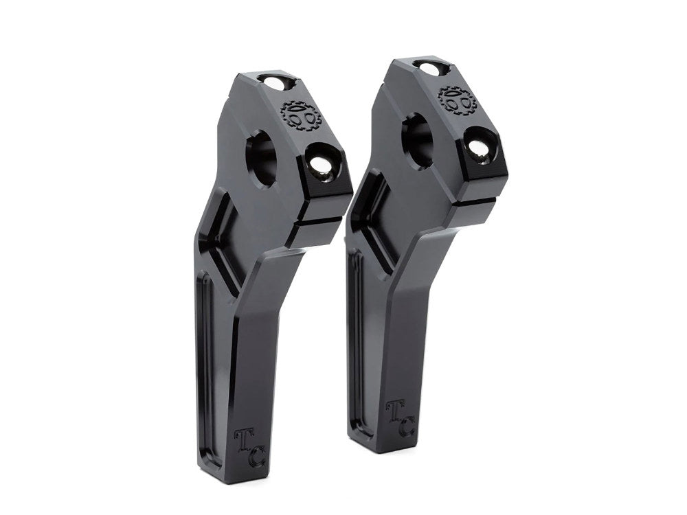 6in. Pullback Two Piece Riser Kit - Black. Fits 1-1/8in. Handlebar. - Todds Cycle