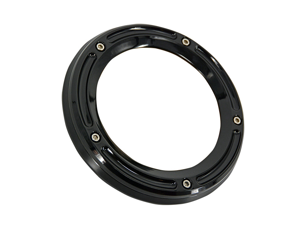 Assault Clear Derby Cover - Gloss Black. Fits Softail 2019up. - Trask Performance